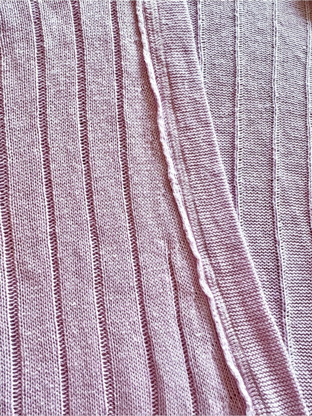 Free People Ribby Rib Longline Duster Cardigan XS Lilac Ribbed Linen Blend - Picture 6 of 9